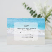 Strand bruiloft RSVP strand1 Kaartje (Staand voorkant)