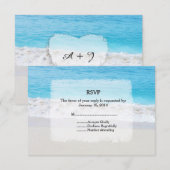 Strand bruiloft RSVP strand1 Kaartje (Voorkant / Achterkant)