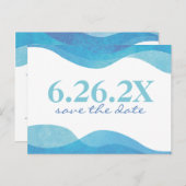 Strand Bruiloft Save The Date Briefkaart (Voorkant / Achterkant)