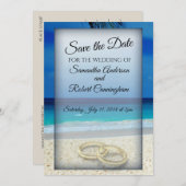 Strand Bruiloft Save The Date Briefkaart (Voorkant / Achterkant)