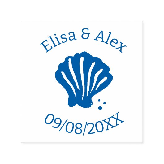 Strand Bruiloft Schelp Lief Schelp MAATWERK Zelfinktende Stempel (Design)