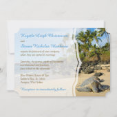 Strand bruiloft | Schildpadden | Oceaan | Palmbome Kaart (Achterkant)