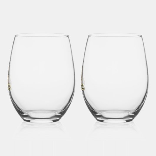 Strand bruiloft Shell & ringen gepersonaliseerd Wijnglas Zonder Voet (Links)