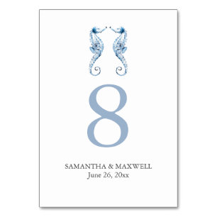 Strand Bruiloft Tafel Aantal Kaarten Zeepaardjes