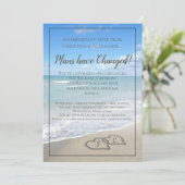 Strand bruiloft uitgesteld afgelast uitstel kaart (Staand voorkant)