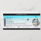 Strand Bruiloft uitnodiging Boarding pass ticket (Voorkant)