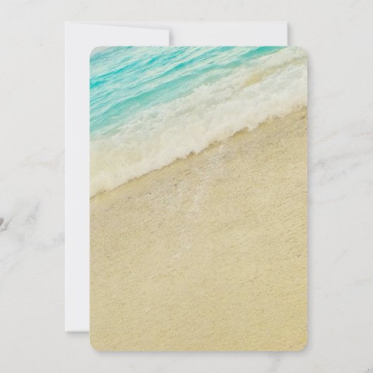 Strand bruiloft uitnodiging Eenvoudig en Elegant (Achterkant)