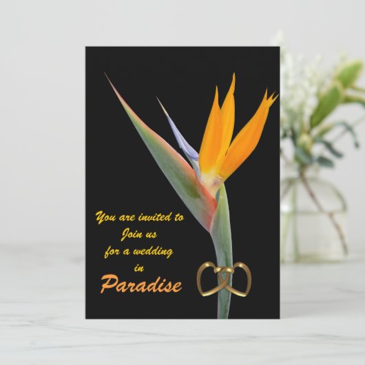 Strand bruiloft Uitnodiging Paradise (Staand voorkant)