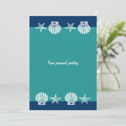 Strand bruiloft uitnodigingen - sjabloon (Staand voorkant)