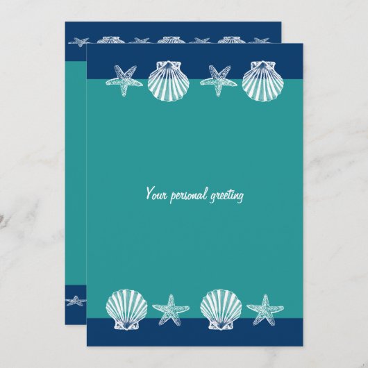 Strand bruiloft uitnodigingen - sjabloon (Voorkant / Achterkant)