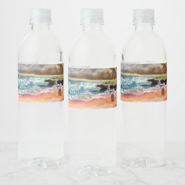 Strand bruiloft water fles cadeau waterfles etiket