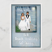 Strand bruiloft weg te komen folie uitnodiging (Voorkant)
