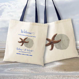 Strand Bruiloft Zand Dollar Zeester Welkom Tote Bag