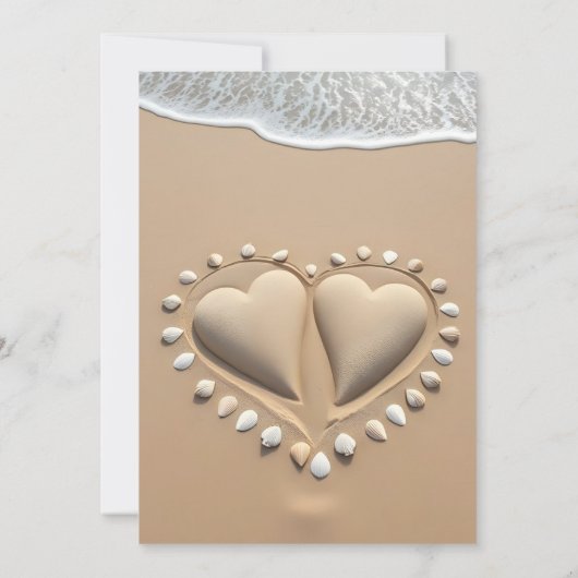 Strand Bruiloft Zand Harten Kaart (Achterkant)
