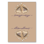 Strand bruiloft zand harten-plaats kaarten-maaltij kaart (Voorkant)