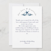 Strand Bruiloft Zeeschelp en Rozen Foto Dank u Bedankkaart (Achterkant)