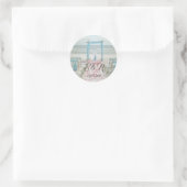 Strand Bruiloftprieel Ronde Sticker (Tas)