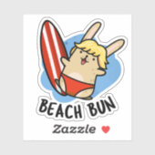 Strand Bun Funny Bunny Pun Sticker (Vel)