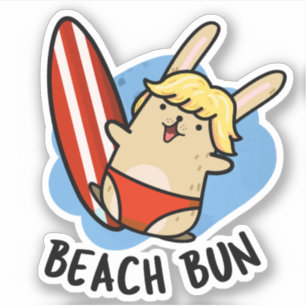 Strand Bun Grappige Bunny Puns Sticker