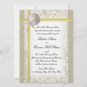 Strand Burlap en kant gele bruiloft Kaart (Voorkant)