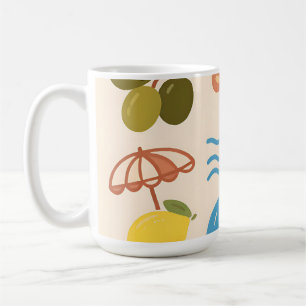 Strand Citroen Zomer Doodles Speelse Sfeer Koffiemok