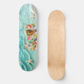 Strand Cocktail Tropische vruchten Ocean Wave Zees Skateboard (Voorkant)