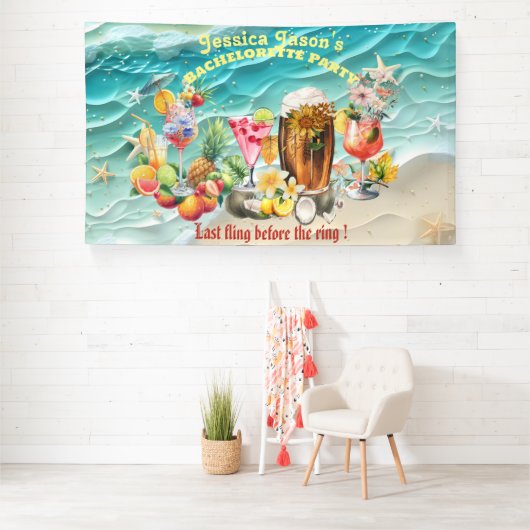 Strand Cocktails Tropische Vruchten Bachelorette P Spandoek (Insitu)