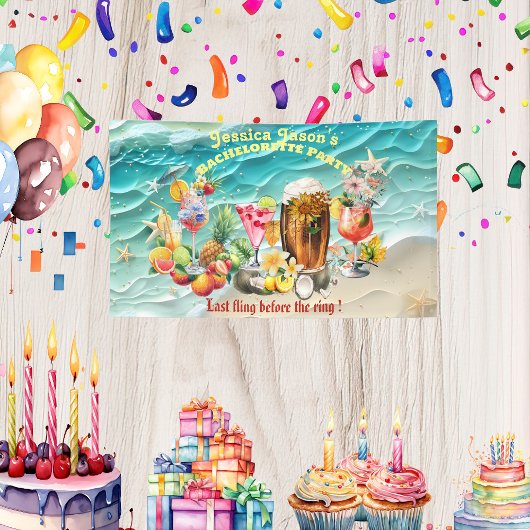 Strand Cocktails Tropische Vruchten Bachelorette P Spandoek