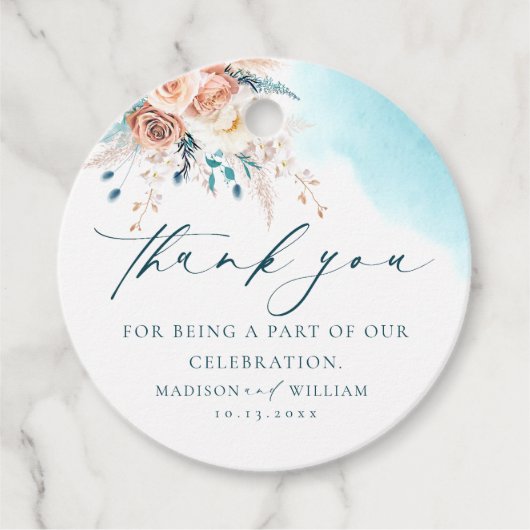 Strand Dank u bruiloft Bedankjes Labels (Voorkant)