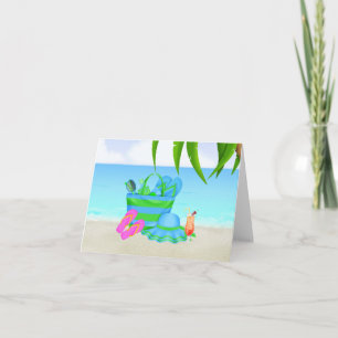 Strand Denken aan U Kaart met strandstoelen