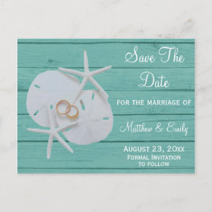 Strand Destination Wedding Sla de datum Briefkaart