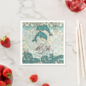 Strand Dolfijn Damask Bruiloft Jubileum Servetten (Insitu)