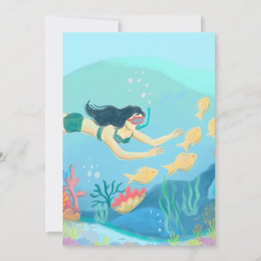 Strand Duiken Snorkelen Onder Het Zeeleven Kaart (Achterkant)