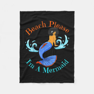 Strand een zeemeermin grappige zwarte zeemeerminne fleece deken