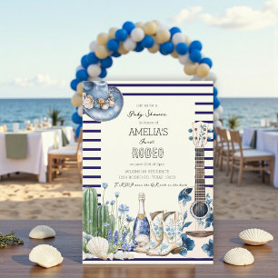 strand eerste rodeo kust baby shower kaart