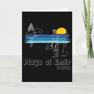 Strand El Emir Uruguay, surfen strand surfer meisj Kaart