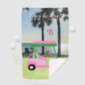 Strand en Golf Monogram Naam Golf Handdoek (Insitu)