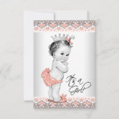  strand en grijs babymeisje kaart (Voorkant)