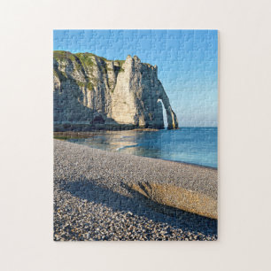 strand en klif van Etretat in France Postca Legpuzzel