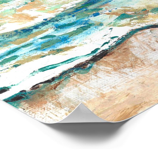 strand- en kustschilderwerk en Abstract zand Zee Poster (Hoek)