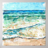 strand- en kustschilderwerk en Abstract zand Zee Poster (Voorkant)