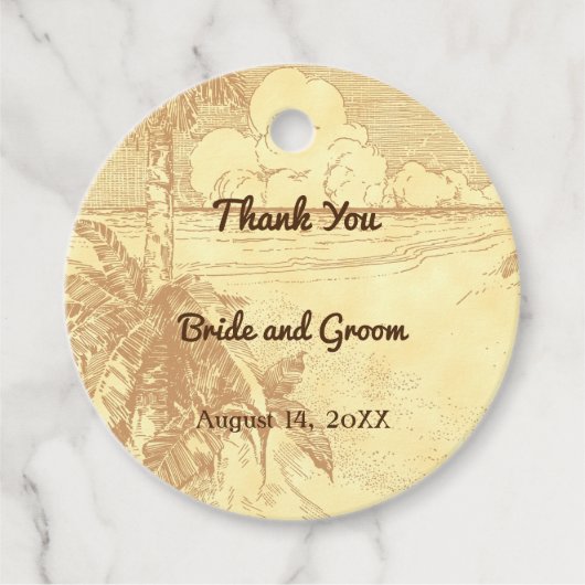  strand en palmbomen Etsen Gift Label (Voorkant)