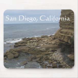Strand en rotsen in San Diego, Californië Muismat