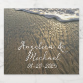 Strand- en Surfstrand Bestemming Trouwfeest Likeurfles Etiket (Enkel label)