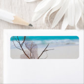 strand- en zee-concept strand schoonheid blauwe ka etiket (Insitu)