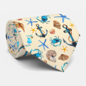 Strand en Zee leven thema patroon Stropdas (Opgerold)