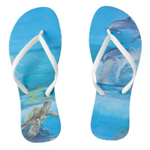 strand- en zeebioschilders teenslippers