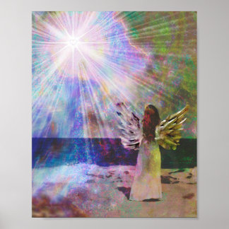 Strand Engel van Licht Muur Kunstprint Poster