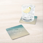 Strand Event Monogram Vierkante Kartonnen Onderzetter (Insitu)