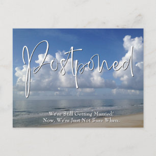 Strand Foto Casual Handgeschreven Uitgesteld Huwel Briefkaart